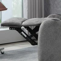 HOMCOM Microfibre Manual Reclining Armchair with 135° Recline Back and Footrest - Grey(m-14)