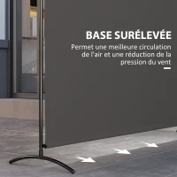 Outsunny Paravent Extérieur à Panneau Unique, Séparateur de Pièce de 180H cm avec Protection UV30+, Gris Foncé(m-6)