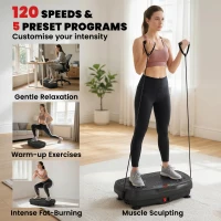 SPORTNOW Vibration Plate Exercise Machine with 120 Speed Levels, 5 Programs, Quiet Vibrating Plate with Resistance Bands(m-5)