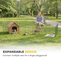 PawHut 8 Panel Pet Playpen for Small Dogs Indoor Outdoor 60 cm Height(m-8)