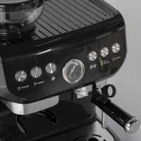 HOMCOM 15 Bar Coffee Machine, with Adjustable Grind, Steamer and Accessories - Black(m-13)
