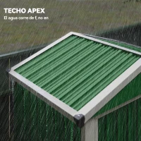 Outsunny Cobertizo de Jardín Exterior 1,1 m² 133x87x178 cm con 2 Puertas Correderas Techo Inclinado y Guantes Verde(m-7)