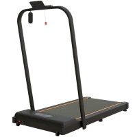 SPORTNOW Tapis de marche électrique pliable vitesse jusqu'à 6 km/h puissance 2,5 CV écran LED télécommande acier noir(m-12)