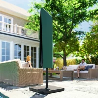 Outsunny Garden Parasol Cover, Outdoor Patio Umbrella Protector Weatherproof Garden Patio for 2-4.6m Parasol, Dark Green(m-8)