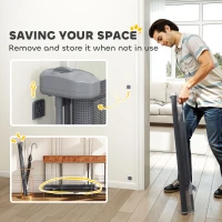 PawHut Retractable Dog Gate, Extends to 300 cm Wide & 104 cm Tall, Mesh Pet Gate Single Hand Operation, for Stairs Doorways(m-8)