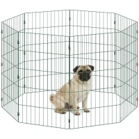 PawHut 8 Panel Pet Playpen for Medium Dogs Indoor Outdoor 80 cm Height(m-10)