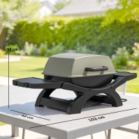 Outsunny Grill Stołowy Elektryczny 2300 W 23x71 cm Przenośny z Emaliowanymi Rusztami i Tacką na Tłuszcz(m-3)