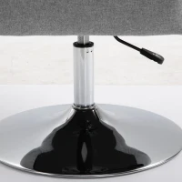 HOMCOM Swivel Linen Fabric Accent Chair for Living Room Contemporary Vanity Armchair with Adjustable Height Thick Cushion Lumbar Support Armrest for Bedroom Office Light Grey(m-11)