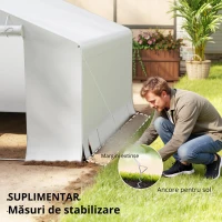 Outsunny Garaj Moto Exterior 3x3 m Impermeabil cu Ușă și Ventilație Rulabilă, Cort-Garaj pentru Biciclete și Unelte PE și Metal, Anti-UV, Alb(m-4)