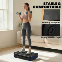 SPORTNOW Vibration Plate Exercise Machine with 120 Speed Levels, 5 Programs, Quiet Vibrating Plate with Resistance Bands(m-7)