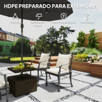 Outsunny Base para Sombrilla Exterior 3 en 1 Mesa Auxiliar Ajustable Macetero Soporte de Parasol Rellenable Arena 80 kg Negro(m-7)