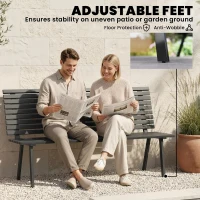 Outsunny Ławka ogrodowa 3-osobowa, metalowa, odporna na warunki atmosferyczne, design lamelowy, do 240 kg, 154 x 68 x 88 cm(m-7)