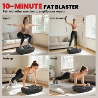 SPORTNOW Vibration Plate Exercise Machine with 120 Speed Levels, 5 Programs, Quiet Vibrating Plate with Resistance Bands(m-6)