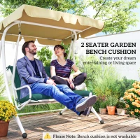 Outsunny 2 Seater Bench Pad, Garden Chair Cushion with Back and Ties for Indoor and Outdoor Use, 98 x 100 cm, Green(m-7)