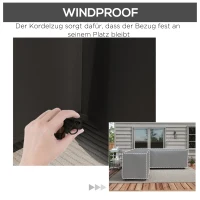 Outsunny Schutzhülle für Gartenmöbel L-förmige Wasserdicht Abdeckung für Ecksofa, Anti-UV 250 x 250 x 79 cm Schwarz(m-6)