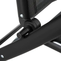 Outsunny Lot de 2 bain de soleil, chaise longue pliante, dossier réglable 7 positions, cadre en aluminium, 64x134x95cm, noir(m-9)