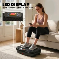 SPORTNOW Vibration Plate Exercise Machine with 120 Speed Levels, 5 Programs, Quiet Vibrating Plate with Resistance Bands(m-8)
