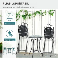 Outsunny Set de Gradina cu Mozaic de 3 Piese, din Metal, Verde(m-4)