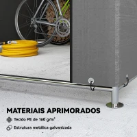 Outsunny Tenda de Jardim para Bicicletas com Estrutura de Metal Galvanizado Porta com Fecho Impermeável Anti-UV 2,4x2x2 m Cinzento(m-4)