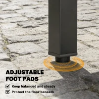 Outsunny Rozkładany Stół Ogrodowy 80/160 x 80 cm Aluminiowy Stół Jadalniany na 4-6 Osób, Prostokątny z Lamelowym Blatem(m-7)