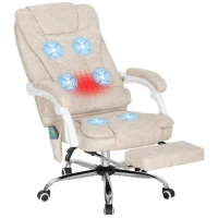 Vinsetto Bürostuhl mit Massagefunktion, ergonomisch, 65x160x104cm, Grau(m-11)