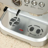 HOMCOM 15 Bar Coffee Machine with 15 Adjustable Grind Setting, Steamer and Complete Kit - Silver Colour(m-15)