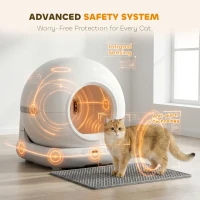 PawHut 72L Self Cleaning Cat Litter Tray Automatic Cat Litter Box APP Control for Multiple Cats(m-6)