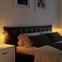 HOMCOM LED-Tischlampe mit USB-Kabel, Touchschalter, Metall, wiederaufladbar, Weiß(m-7)