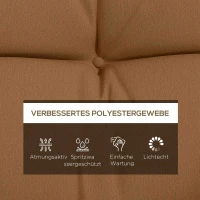 Outsunny 4er-Set Sitzkissen, 150x50 cm wasserabweisend Stuhlkissen mit Bindebänder, 10cm dick Bräune(m-4)