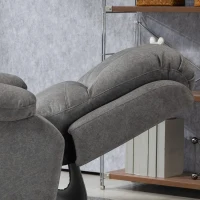 HOMCOM Microfibre Manual Reclining Armchair with 135° Recline Back and Footrest - Grey(m-13)