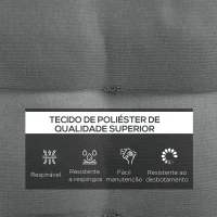Outsunny Conjunto de 6 Almofadas para Cadeiras de Jantar 40x40 cm 6 Unidades Almofadas para Cadeiras de Jardim Acolchoadas com Fitas Cinzento(m-4)