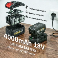 Outsunny Leaf Blower Cordless with 4000mAh Battery & Charger, 18V Lightweight Handheld Garden Blower with 6 Speed Levels(m-5)