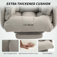 HOMCOM Fotel biurowy z regulacją nachylenia i wysokości, podłokietnikami, podnóżkiem, wysokim oparciem, 75 x 77 x 110-118 cm, szary(m-5)