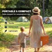 Outsunny Charcoal BBQ Grill Portable Stainless Steel Barbecue with Tilting Grate for Camping Picnic Garden Orange(m-4)