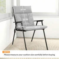 Outsunny Patio Chair Cushions Set of 4, Waterproof Non-Slip Lounge Chair Cushions, 112x53cm, Light Grey(m-3)