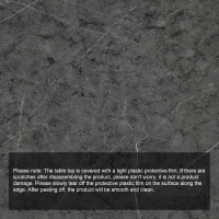 Set of 2 Modern Nesting Marble Coffee Tables with Metal Frame, Space-Saving Design, 70x70x45 cm and 44.5x44.5x38 cm, Grey(m-12)