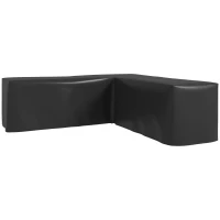 Outsunny Schutzhülle für Gartenmöbel L-förmige Wasserdicht Abdeckung für Ecksofa, Anti-UV 250 x 250 x 79 cm Schwarz(m-10)