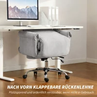 HOMCOM Bureaustoel met Voetensteun 75 x 77 x 110-118 cm Grijs(m-4)