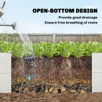 Outsunny Podwyższona Grządka z Tworzywa Sztucznego, Łatwa w Montażu DIY, 197 x 54 x 33 cm, Biała(m-7)