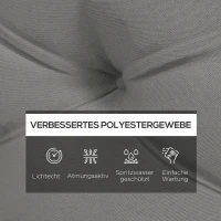 Outsunny Sitzpolster Sitzkissen Polsterauflage, mit Knopfheftung, 120 x 80 x 10 cm, Grau(m-4)