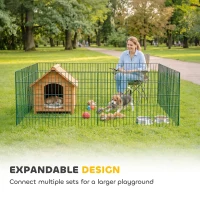 PawHut 8 Panel Pet Playpen for Medium Dogs Indoor Outdoor 80 cm Height(m-8)