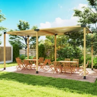 Outsunny 12PCS Pergola Kit, Pergola Brackets with 3-Way & 4-Way Corner Brackets for 9.6 x 9.6 cm (Actual 9.2 x 9.2 cm) Lumber(m-8)