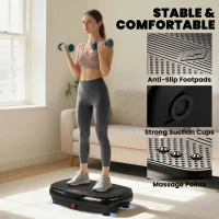 SPORTNOW Vibration Plate Exercise Machine with 120 Speed Levels, 5 Programs, Quiet Vibrating Plate with Resistance Bands(m-7)
