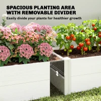 Outsunny Podwyższona Grządka z Tworzywa Sztucznego, Łatwa w Montażu DIY, 197 x 54 x 33 cm, Biała(m-5)