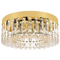 HOMCOM Crystal Chandeliers with 160 Crystal Pendants, 6-Light Ceiling Light for Living Room, Bedroom Dining Room, Gold Tone