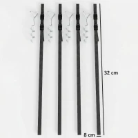 SPORTNOW 4Pcs Trampoline Anchor Kit, 32 cm Galvanised Trampoline Stakes, Spiral Ground Anchors with Triangle Head, Straps(m-3)