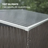 Outsunny Abri de jardin en métal cabane jardin extérieure triple porte verrouillable toit incliné aérations 234x132x185cm gris(m-6)