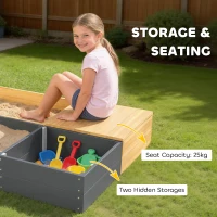 AIYAPLAY Zandbak 2-delig 150 x 90 cm Houten speelstation met zitbank, opbergruimte, kookplaat, afneembare wasbak en abacusparels, Geel(m-6)