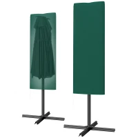 Outsunny Garden Parasol Cover, Outdoor Patio Umbrella Protector Weatherproof Garden Patio for 2-4.6m Parasol, Dark Green(m-11)