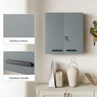 kleankin Szafka medyczna, zamykana szafka na leki z 2 drzwiami i 6 półkami, grafitowy szary(m-6)